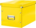 Leitz WOW Click & Store Tárolódoboz, laminált karton, részben újrahasznosított, összecsukható, fedéllel, füllel, 32x31x36 cm, sárga (LZ61080016)