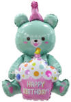  Fólia lufi - Happy Birthday maci - Kék