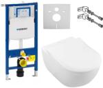 Villeroy & Boch Set vas WC rimless suspendat, Villeroy&Boch Subway 2.0, cu capac inchidere lenta si rezervor Geberit Duofix Sigma UP320 (111.308.00.6+5614R201)