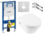 Villeroy & Boch Set vas WC rimless suspendat, Villeroy&Boch Architectura, cu capac inchidere lenta si rezervor Geberit Duofix Sigma UP320 (111.308.00.6+5684HR01)