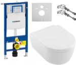 Villeroy & Boch Set vas WC rimless suspendat, Villeroy&Boch Avento, cu capac inchidere lenta si rezervor Geberit Duofix Sigma UP320 (111.308.00.6+5656HR01)