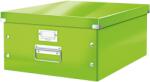 Leitz WOW Click & Store tárolódoboz, laminált karton, részben újrahasznosított, összecsukható, fedéllel, fülekkel, 36x20x48 cm, zöld (LZ60450054)