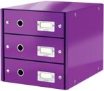 Leitz WOW Click & Store Fiókos irattároló doboz, 3 fiók, laminált karton, részben újrahasznosított, A4, lila (LZ60480062)