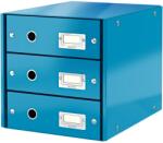 Leitz WOW Click & Store Fiókos irattároló doboz, 3 fiók, laminált karton, részben újrahasznosított, A4, kék (LZ60480036)