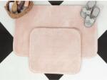 Oyo Concept Puff fürdőszőnyeg készlet, 2 db, 50x80 + 40x60 cm, poliészter, 1250 GSM, rövid szál 2, 5 cm, csúszásmentes hátlap, rózsaszín (BPHMFPUFY-5 DIK_2-50x80)
