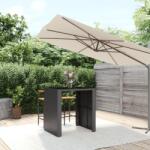 vidaXL Masă de bar cu blat din sticlă, negru, 105x80x110 cm, poliratan (362594)