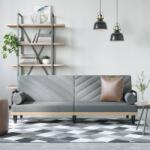 vidaXL Canapea extensibilă cu cotiere, gri deschis, textil (351931) Canapea