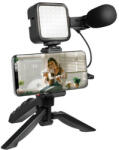 Logilink Vlogger Kit LED fénnyel, mikrofonnal + állvánnyal, 4, 7-7"-os okostelefonokhoz (AA0157)