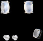  Cercei Piatra Lunii Rainbow Naturala Oval 6x4x15 mm - Argint 925 - 1 Pereche