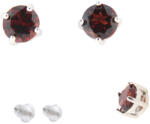  Cercei din Granat Rotund Fatetat 5x5x15 mm - Argint 925 - 1 Pereche