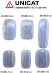  Pandantiv Calcedonie Albastra Dreptunghi cu Gaura -43-58 x 26-30 x 5-6 mm - ( XL ) - 1 Buc
