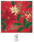 Procos Holly Poinsettia, Karácsony szalvéta 20 db-os, 33x33 cm FSC PNN95379