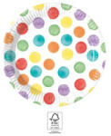 Procos Color Party Dots, Színes papírtányér 8 db-os 20 cm FSC PNN93494