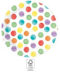 Procos Color Party Dots, Színes papírtányér 8 db-os 23 cm FSC PNN93448