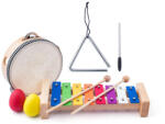 Woodyland Jucarie din lemn - Triunghi, xilofon, tamburina, 2 maracas (91893) - kidiko Instrument muzical de jucarie