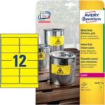 Avery Zweckform 99.1 mm x 42.3 mm Műanyag Íves etikett címke Avery Zweckform Sárga ( 20 ív/doboz ) (L6107-20)