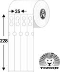 Tezeko Kertészeti, faiskolai címke, műanyag 25 * 228 mm-es 4 pályás (1000 db/tekercs, 76 mm-es belső mag) (M0250005715-002) - webmaxx