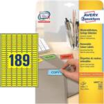 Avery Zweckform 25.4 mm x 10 mm Papír Íves etikett címke Avery Zweckform Sárga ( 20 ív/doboz ) (L6037-20)