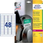Avery Zweckform 45.7 mm x 21.2 mm Műanyag Íves etikett címke Avery Zweckform Fehér ( 10 ív/doboz ) (L7911-10)