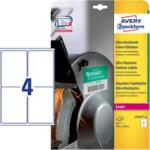 Avery Zweckform 99.1 mm x 139 mm Műanyag Íves etikett címke Avery Zweckform Fehér ( 10 ív/doboz ) (L7915-10)