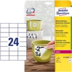 Avery Zweckform 70 mm x 37 mm Műanyag Íves etikett címke Avery Zweckform Fehér ( 20 ív/doboz ) (L4718REV-20)