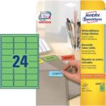Avery Zweckform 63.5 mm x 33.9 mm Papír Íves etikett címke Avery Zweckform Zöld ( 20 ív/doboz ) (L6033-20)