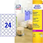 Avery Zweckform 40 mm x 40 mm Műanyag Íves etikett címke Avery Zweckform Átlátszó (víztiszta) ( 25 ív/doboz ) (L7780-25)