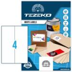 Tezeko 105 mm x 297 mm Papír Íves etikett címke Tezeko Fehér ( 100 ív/doboz ) (TZ-A4-0037)