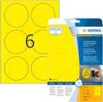 Herma 85 mm x 85 mm Műanyag Íves etikett címke Herma Sárga ( 25 ív/doboz ) (HERMA 8035)