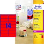 Avery Zweckform 99.1 mm x 38.1 mm Papír Íves etikett címke Avery Zweckform Neon piros ( 25 ív/doboz ) (L7263R-25)