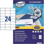 Avery Zweckform 70 mm x 37 mm Papír Íves etikett címke Avery Zweckform Fehér ( 100 ív/doboz ) (ELA011)