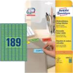 Avery Zweckform 25.4 mm x 10 mm Papír Íves etikett címke Avery Zweckform Zöld ( 20 ív/doboz ) (L6049-20)