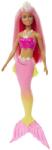 Mattel Barbie, papusa sirene, roz-galben coada Papusa Barbie