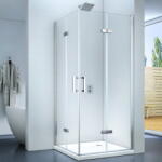 CLEAR Cremona Duo 90 x 90 x 195 cm zuhanykabin dupla belapozható ajtó