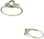  Inele din Argint 925 - Turmalina Verde - Diametru 54 mm - Oval Fatetat - 6x20-21 mm