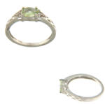  Inele din Argint 925 - Turmalina verde Picatura - 5x21x23 mm - Diametru 56 mm