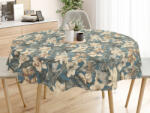 Goldea față de masă decorativă loneta - flori tropicale - rotundă Ø 260 cm Fata de masa