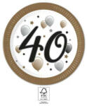 Milestone , Happy Birthday 40 papírtányér 8 db-os 23 cm FSC (PNN95615)