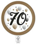 Procos Milestone, Happy Birthday 70 papírtányér 8 db-os 23 cm FSC (PNN95618)