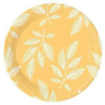 Procos Orange Leaves, Levél papírtányér 8 db-os 23 cm (PNN95209)