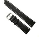  Curea ceas piele neagra + cusatura alba 18mm, 20mm, 22mm WZ5210 (WZ5210)