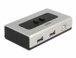 Delock Kétirányú USB 2.0 switch 1 db. B-típusú anya 2 db. A-típusú anya kézi átkapcsolással (87760)