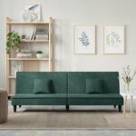 vidaXL Canapea extensibilă, verde închis, catifea (351909) Canapea