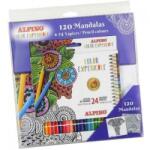 Alpino Creioane colorate, cutie carton, 24 culori/set + 120 mandale, ALPINO Color Experience - Premium (MS-AL000250)