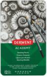 Derwent Creioane Grafit 6B-5H DERWENT Academy, cutie metalica, 12 buc/set, negru (DW-2301946) - vexio