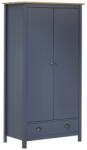 vidaXL Hill szürke 2 ajtós tömör fenyőfa ruhásszekrény 89x50x170 cm (288949) - vidaxl
