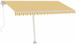  Vidaxl sárga-fehér automata póznás napellenző 450 x 300 cm 3069568