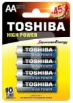Toshiba Baterii LR6 TOSHIBA Alcaline AA Hight Power 4buc (LR6GCP BP-4) - habo Baterii de unica folosinta