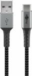 Goobay Cablu de date si incarcare USB type C 1m 3A gri/argintiu textil flexibil Goobay 49296 (49296) - habo