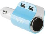 M-Life Alimentator auto DUAL USB x2 +bricheta 3.1A albastru M-Life (ML0690BL) - habo